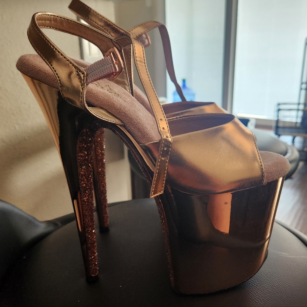 Pleaser Flamingo 809 Pink Glitter Heels